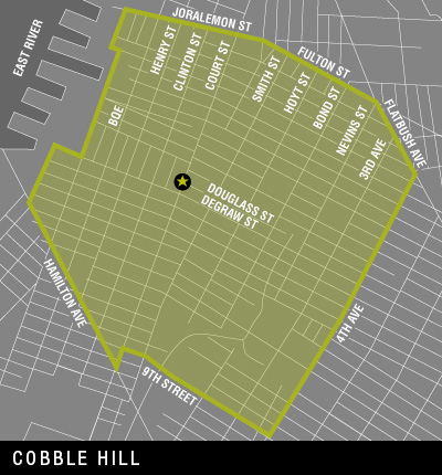 Map of Cobble Hill Delivery Area