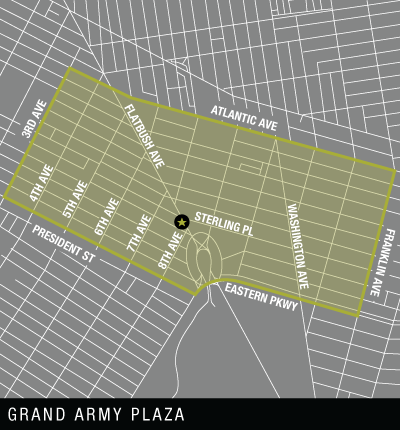 Map of Grand Army Plaza Delivery Area