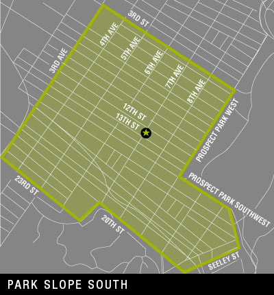 Map of Park Slope South Delivery Area