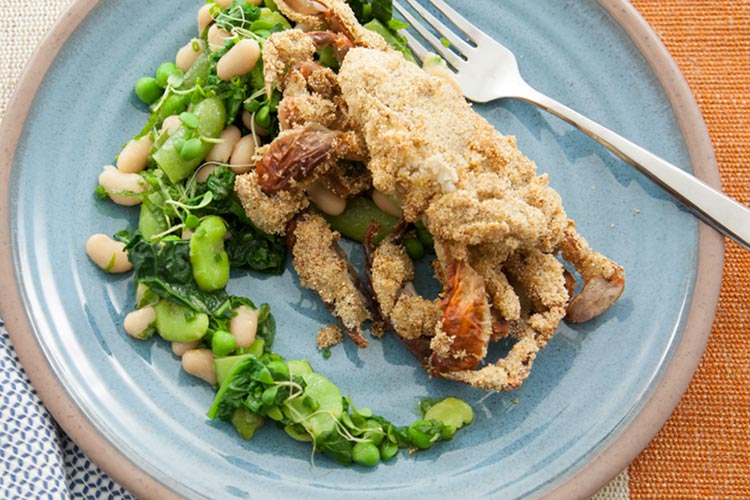Recipe Crisp Soft Shell Crabs With Spring Salad Union Market