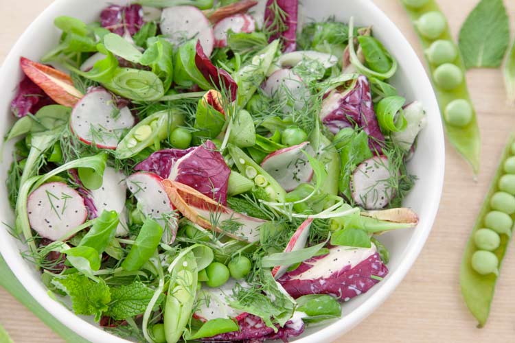 Union Market recipe - Spring Salad with Radishes Peas and Herbs