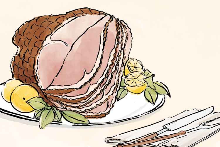 Union Market - Christmas Ham Illustration